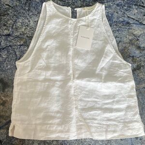Everlane The High Neck Linen Tank Top